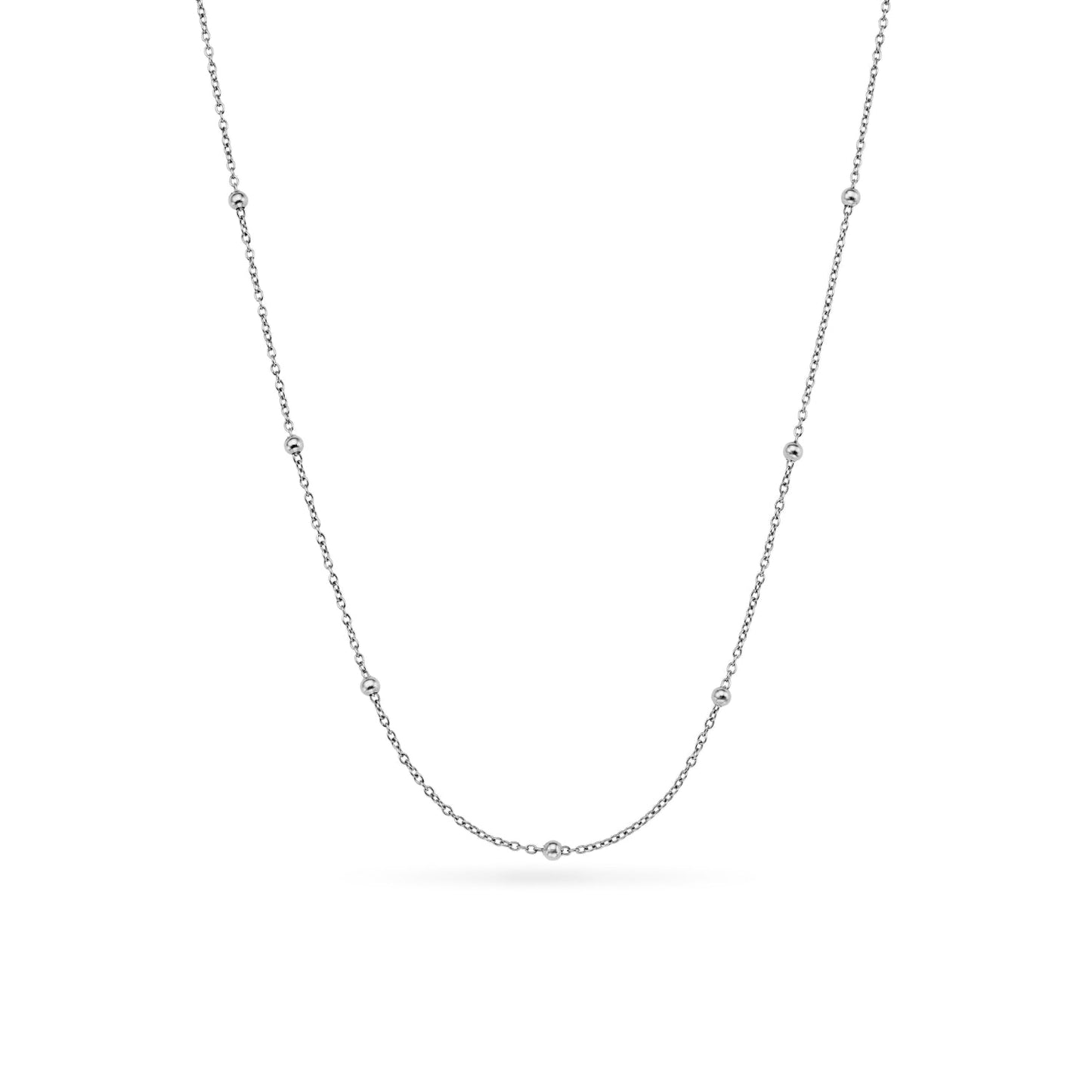Sphere Chain Necklace 14-16In (Silver)