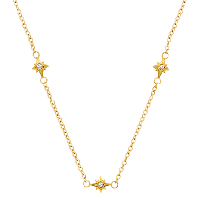 Double Fingerprint Heart Token Necklace (Gold)