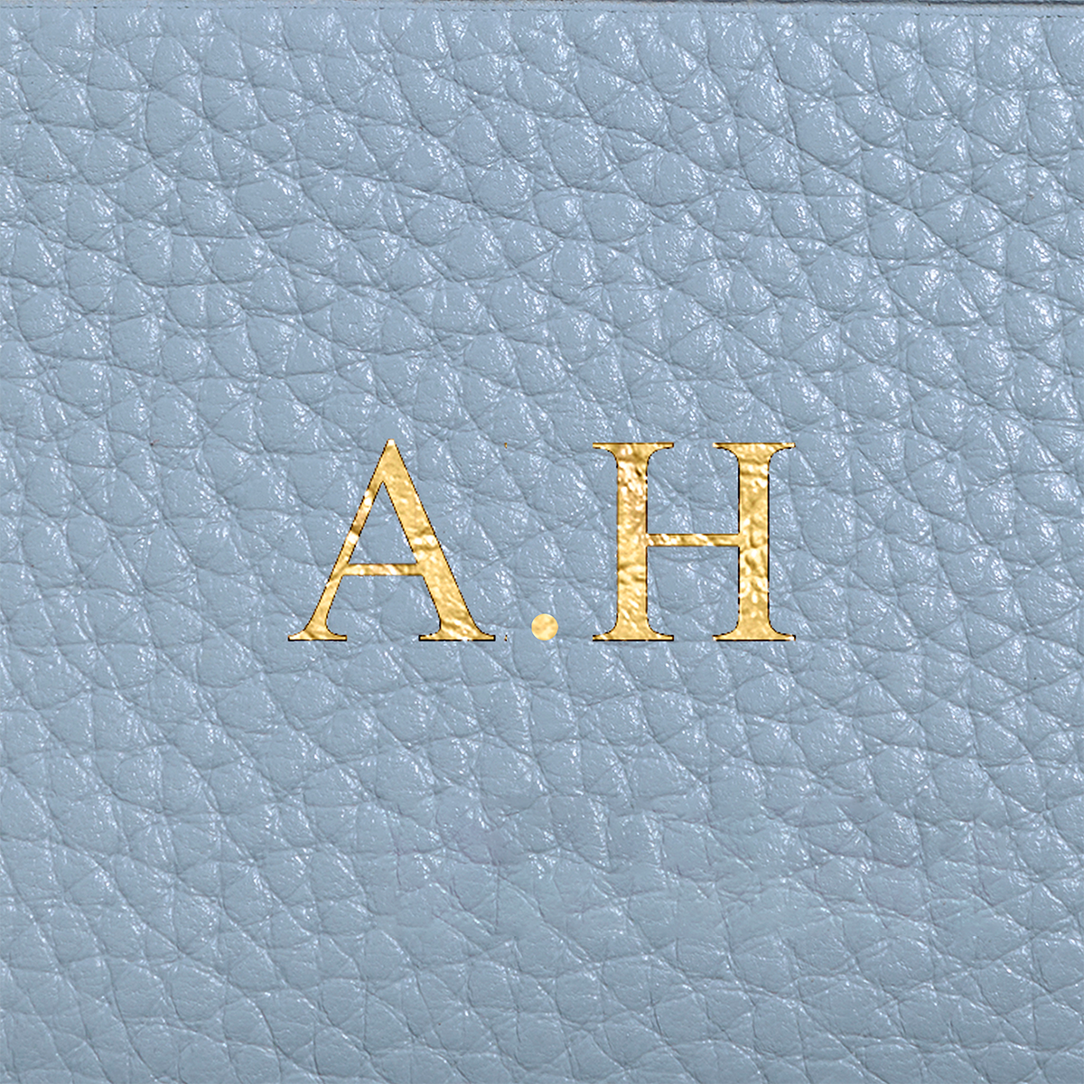 Leather Luggage Tag (Powder Blue)