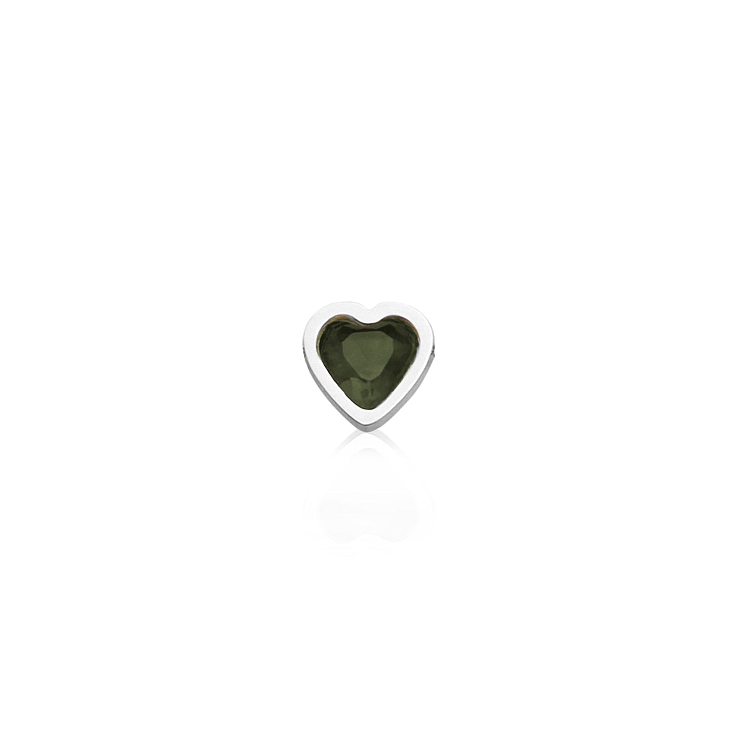 Made Mine Mini Heart Birthstone Necklace (Silver)
