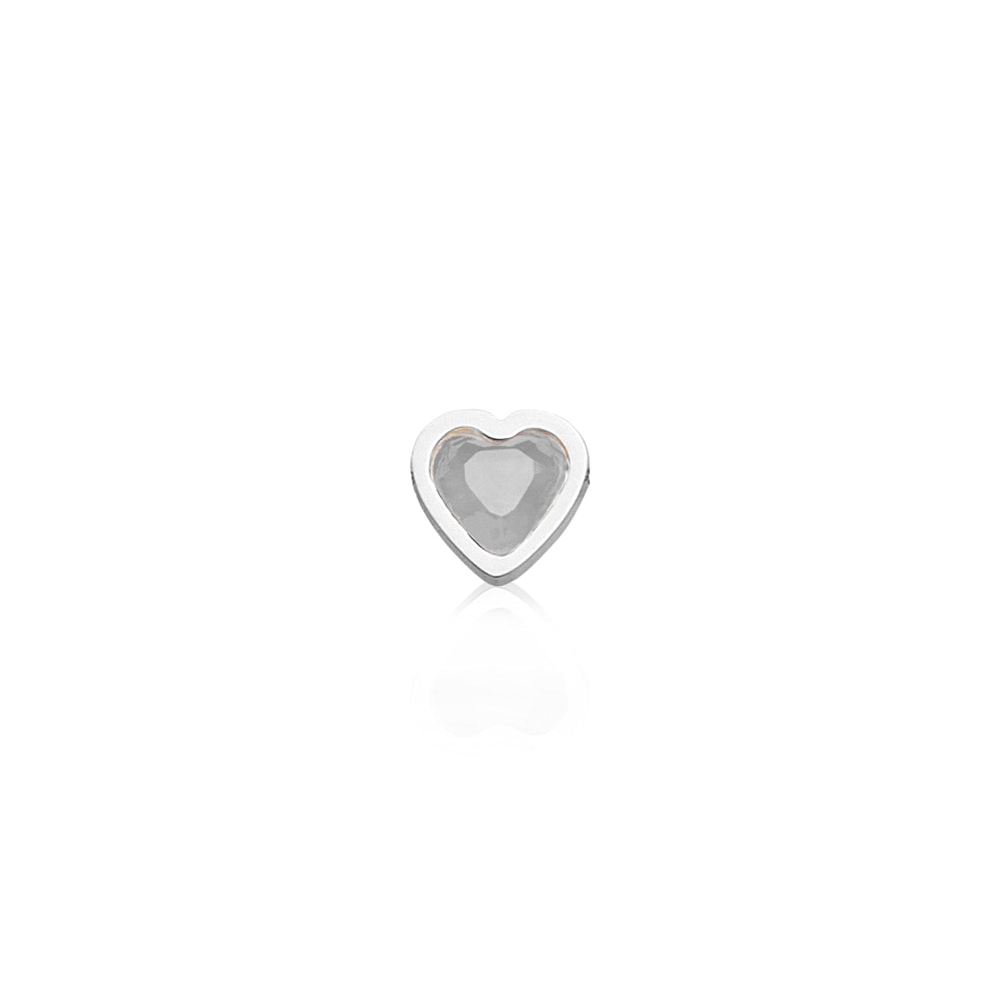 Made Mine Mini Heart Birthstone Necklace (Silver)