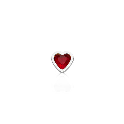 Mini Heart Birthstone Bracelet (Silver)