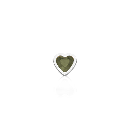 Made Mine Mini Heart Birthstone Necklace (Silver)
