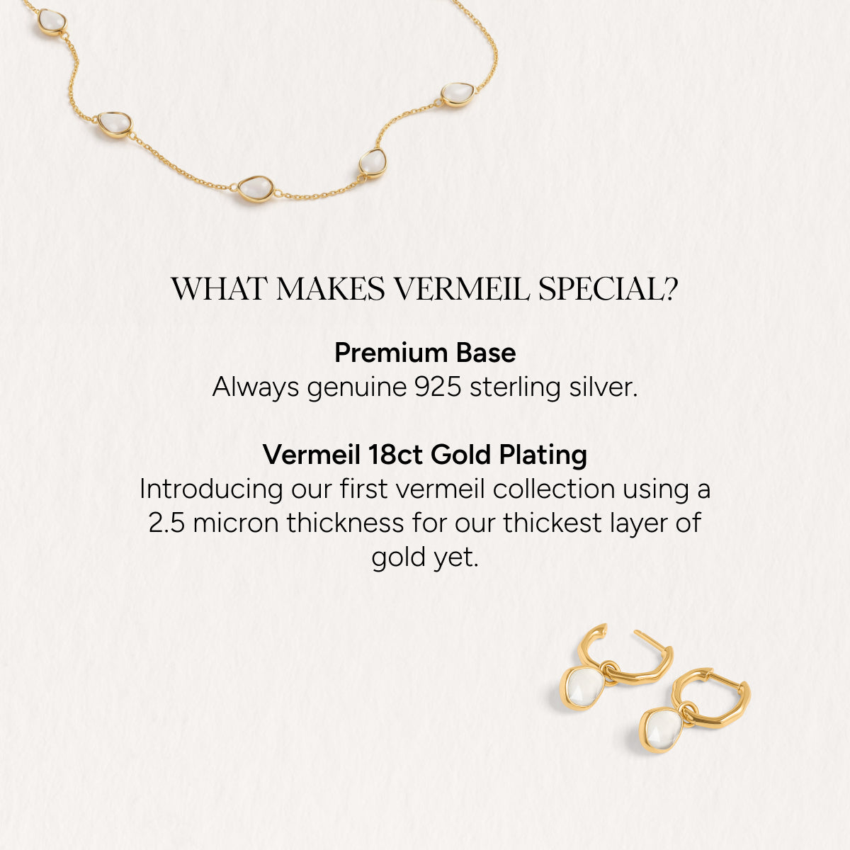 Signature Cut Multi White Quartz Necklace (Gold)