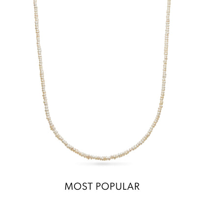 Layering Blue Apatite Beaded Necklace (Gold)