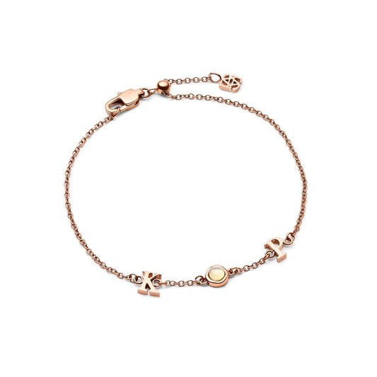 Made Mine Initials & Birthstone Bracelet (Rose Gold)
