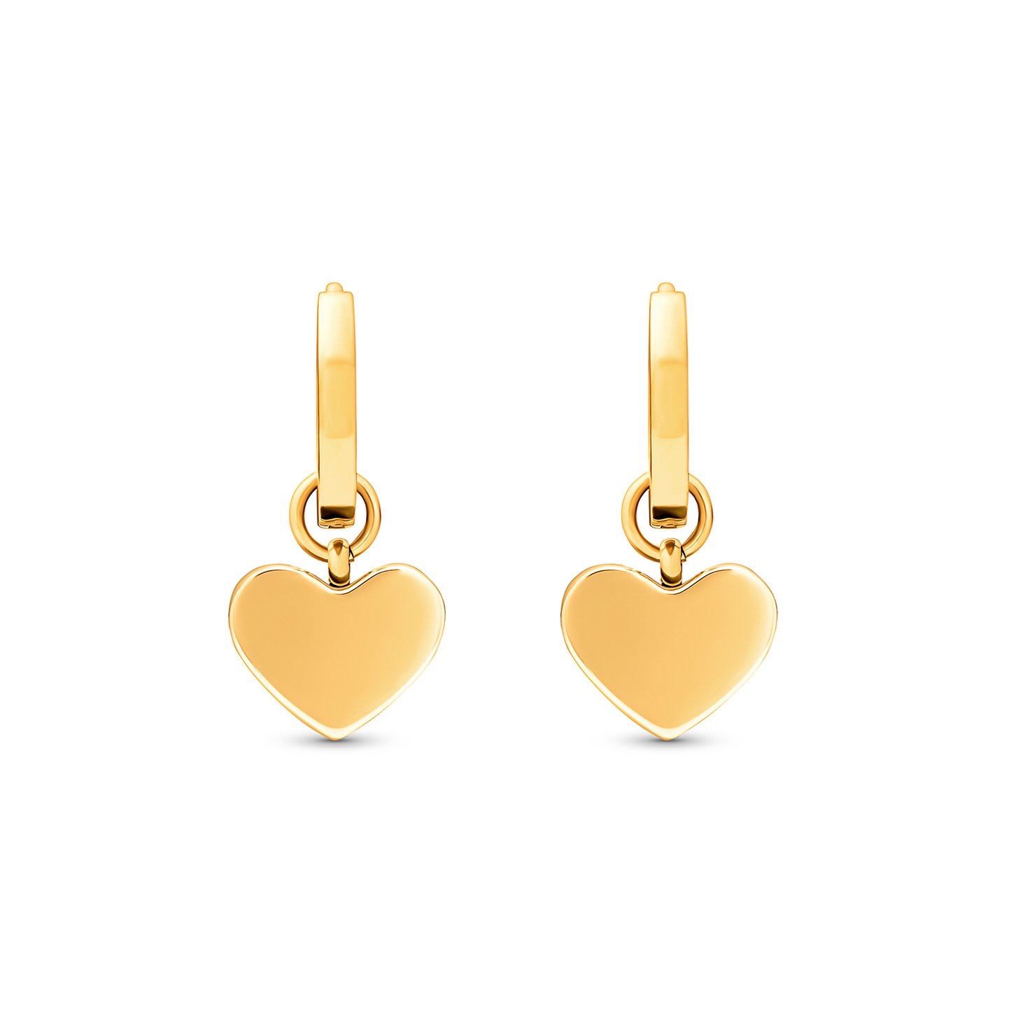 Mint Green Quartz Heart Huggie Earrings (Gold)