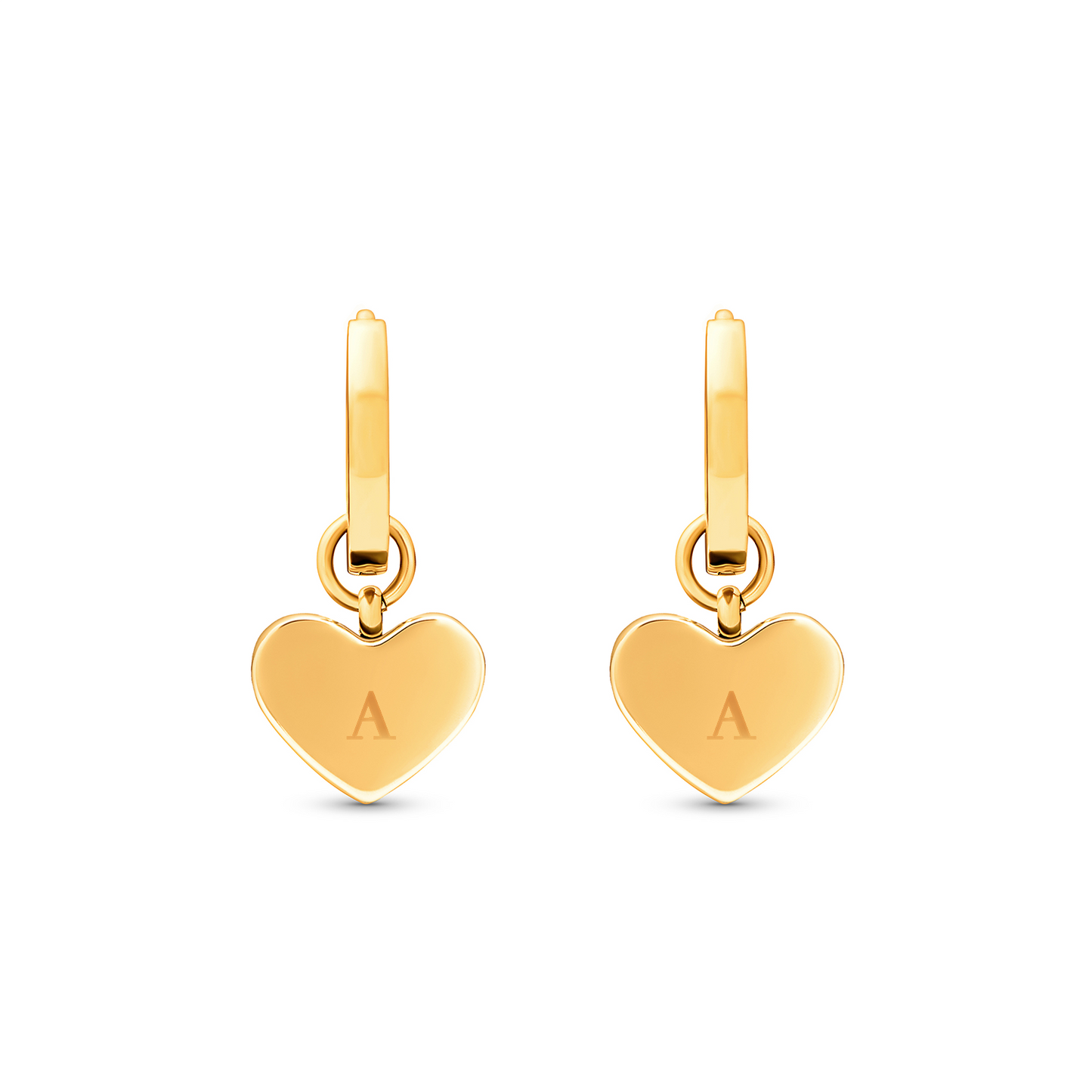 Butter Yellow Quartz Heart Huggie Earring Set (Gold)