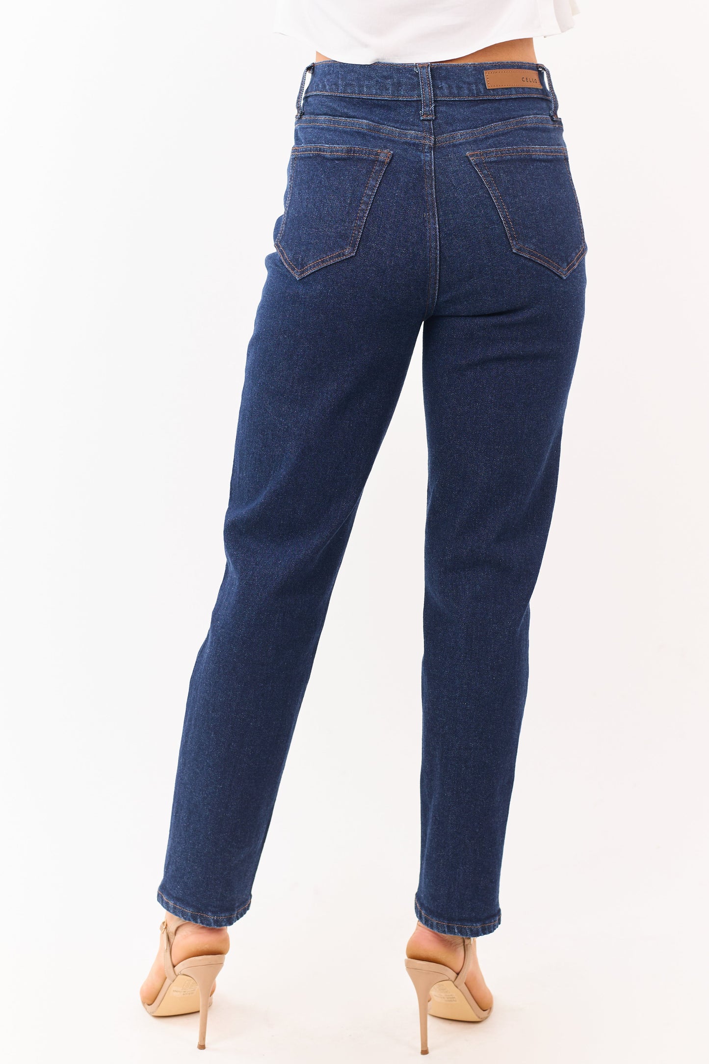 Cello Dark Wash Stretchy Straight Leg Jeans