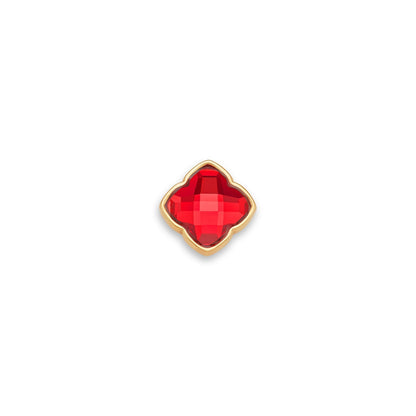 Faceted Birthstone Clover Pendant (Gold)