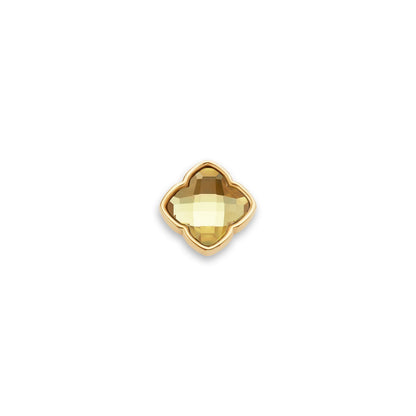 Faceted Birthstone Clover Pendant (Gold)