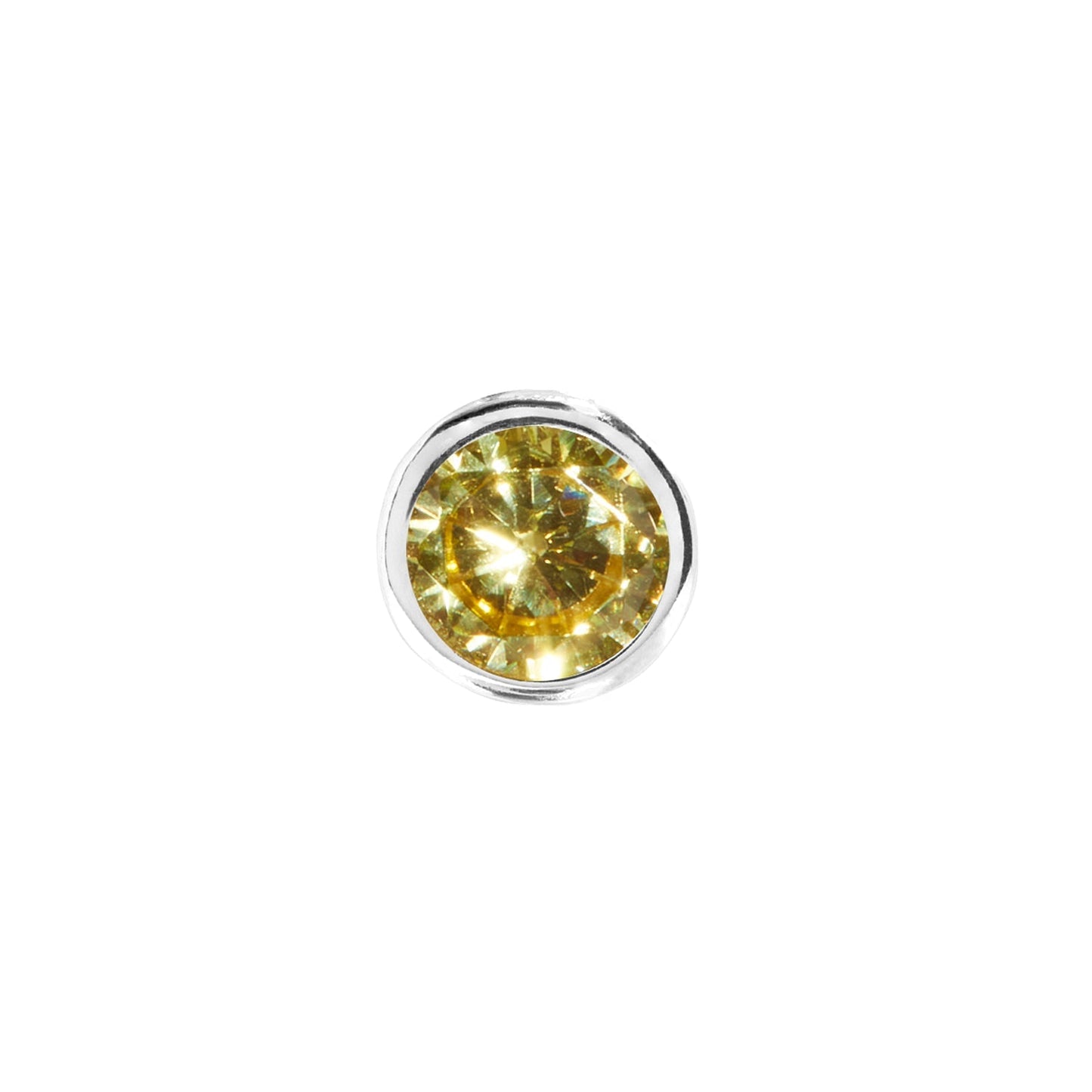 Birthstone Huggie Charm (Silver)
