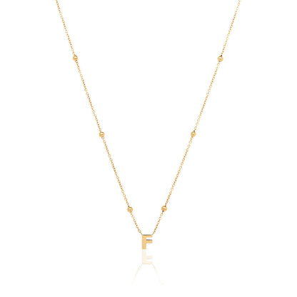 Mini Letter Sphere Chain Necklace (Gold)