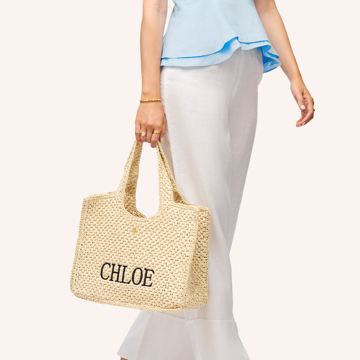 Personalised Raffia Bag - Test