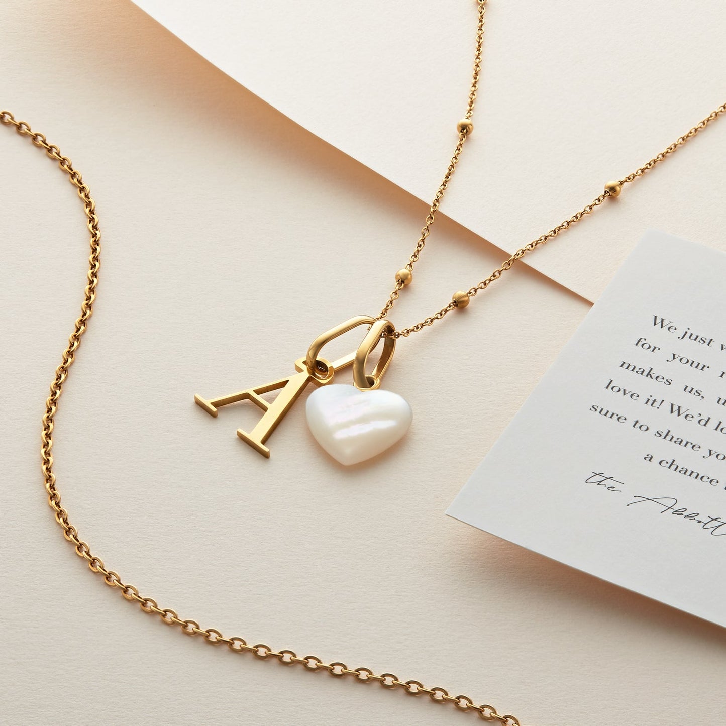 Personalised Initial & Birthstone Necklace - Gold