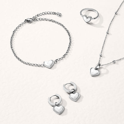Mother of Pearl Heart Ring (Silver)