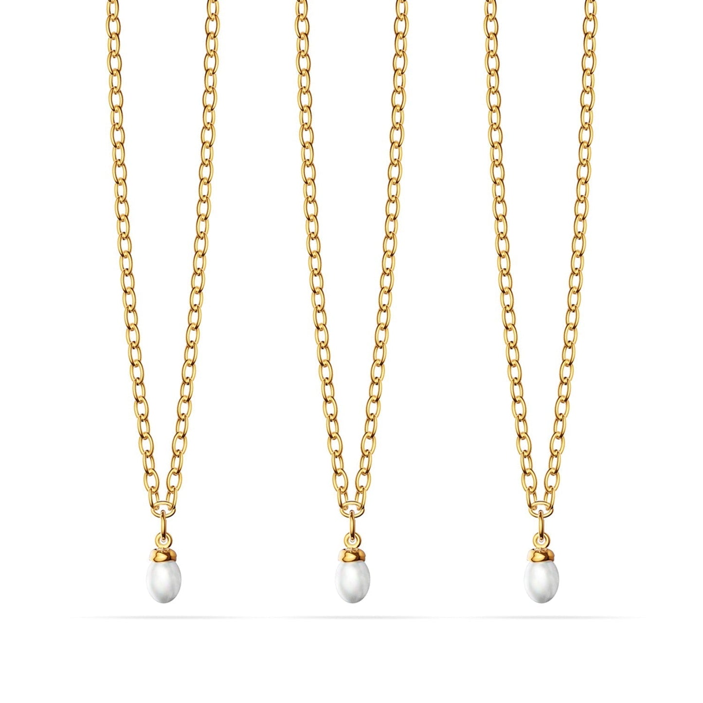 Fine Organic Pearl Necklace Bridesmaid Gift Set (Gold)