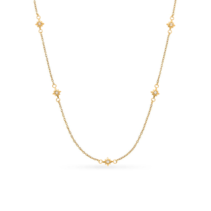 Fingerprint Moon & Star Tag Necklace (Gold)