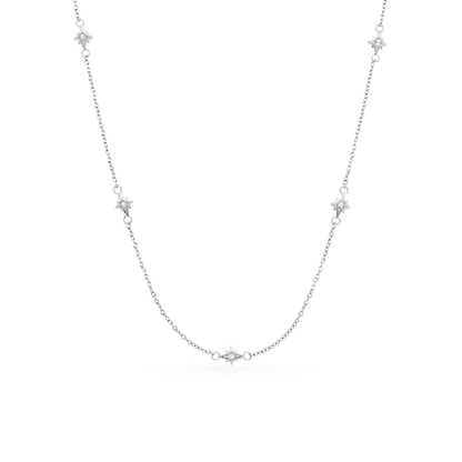 Mother of Pearl Cushion Necklace & Earrings Set (Silver)
