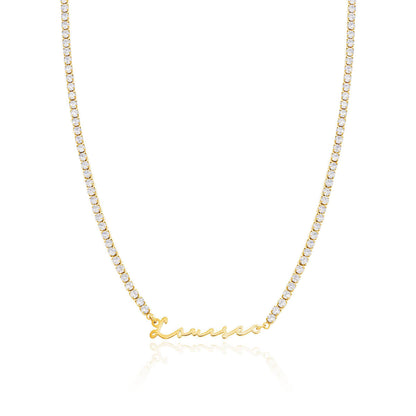 Matching 'Mini & Me' Signature Name Necklace Set (Gold)